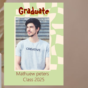 Tarjeta de Invitación de Graduación Retro Duo-Tone