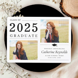 Tarjeta de Invitación de graduación simple de 2 fo