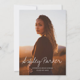 Tarjeta de Invitación de graduado de foto con nomb
