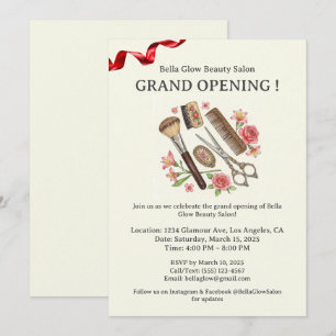 Tarjeta de Invitación de Gran Apertura de Salón de