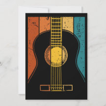 Tarjeta de invitación de guitarra vintage
