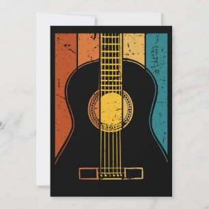 Tarjeta de invitación de guitarra vintage