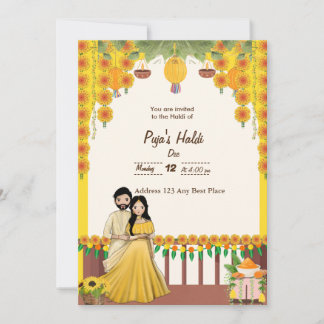Tarjeta de invitación de Haldi