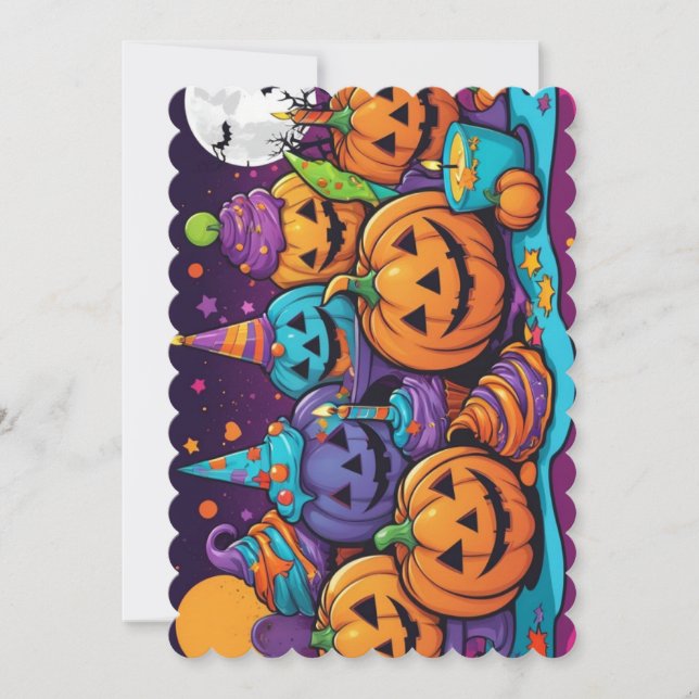 Tarjeta de invitación de Halloween (Anverso)