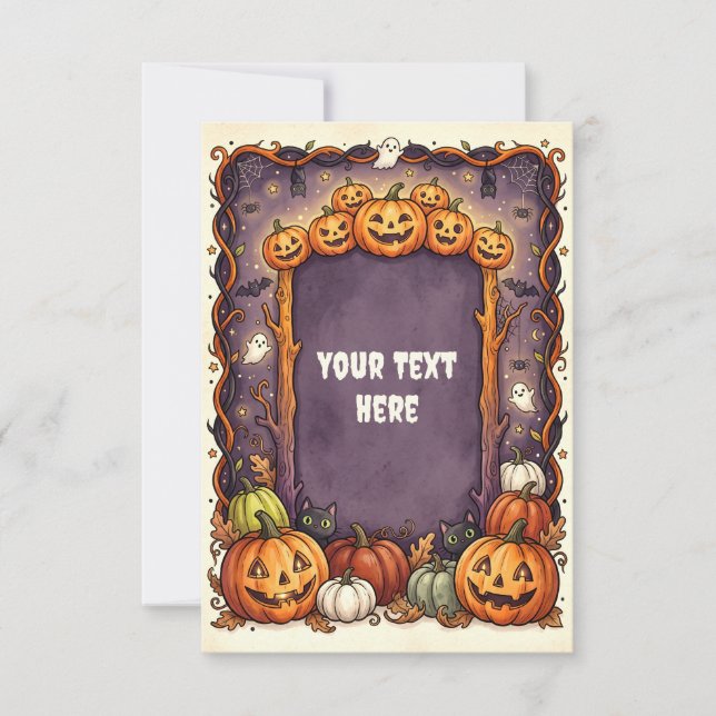 Tarjeta de Invitación de Halloween Adorable 2026 # (Anverso)