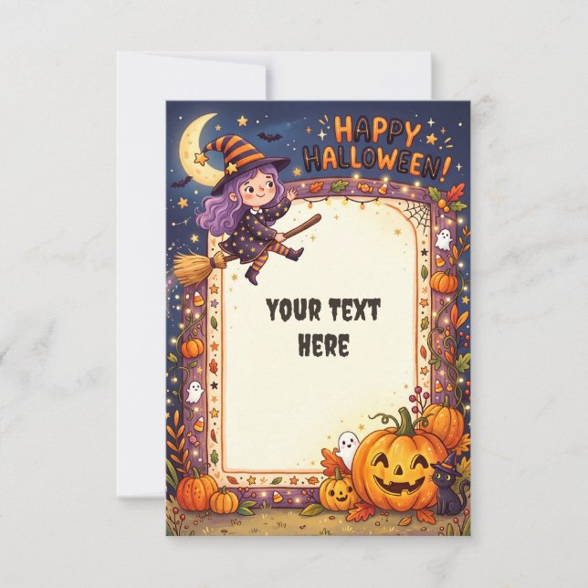 Tarjeta de Invitación de Halloween Adorable 2026 # (Anverso)