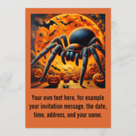 Tarjeta de invitación de Halloween de araña editab