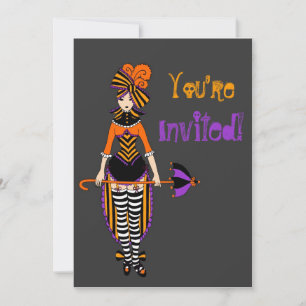 Tarjeta de invitación de Halloween del oscuro circ