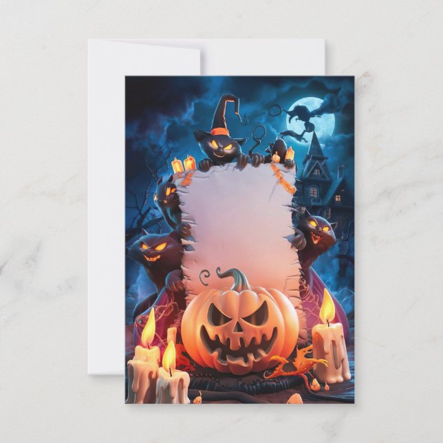 Tarjeta de invitación de Halloween en blanco (Anverso)