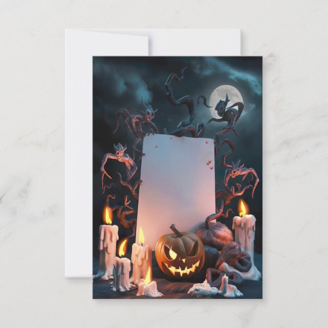 Tarjeta de invitación de Halloween en blanco (Anverso)