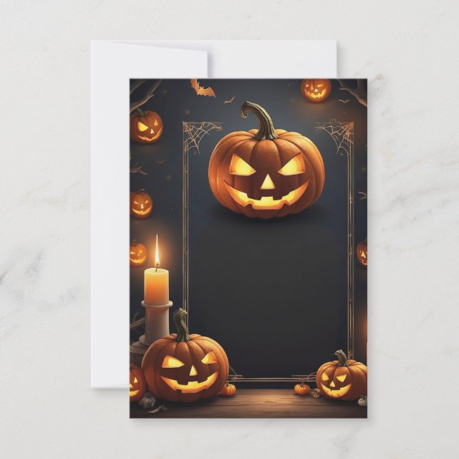 Tarjeta de invitación de Halloween en blanco (Anverso)