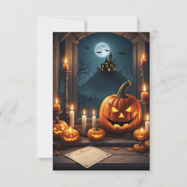 Tarjeta de invitación de Halloween en blanco (Anverso)