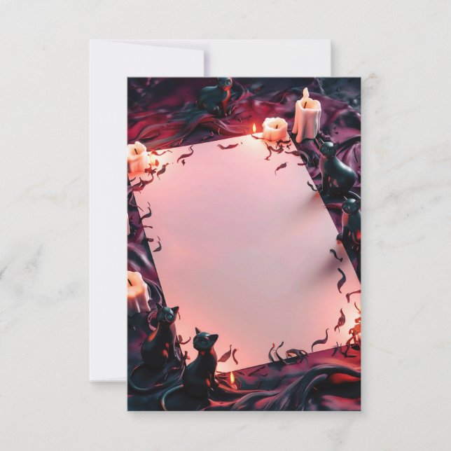 Tarjeta de invitación de Halloween en blanco (Anverso)