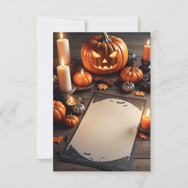 Tarjeta de invitación de Halloween en blanco (Anverso)