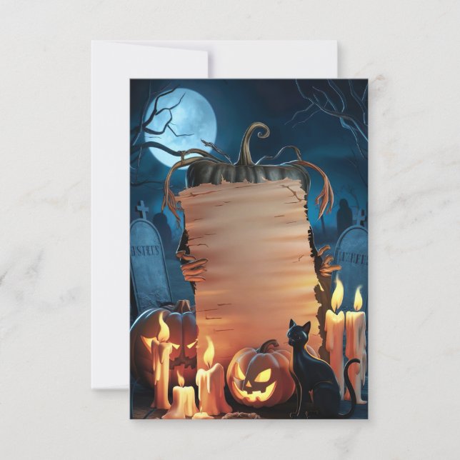 Tarjeta de invitación de Halloween en blanco (Anverso)