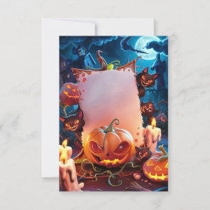 Tarjeta de invitación de Halloween en blanco