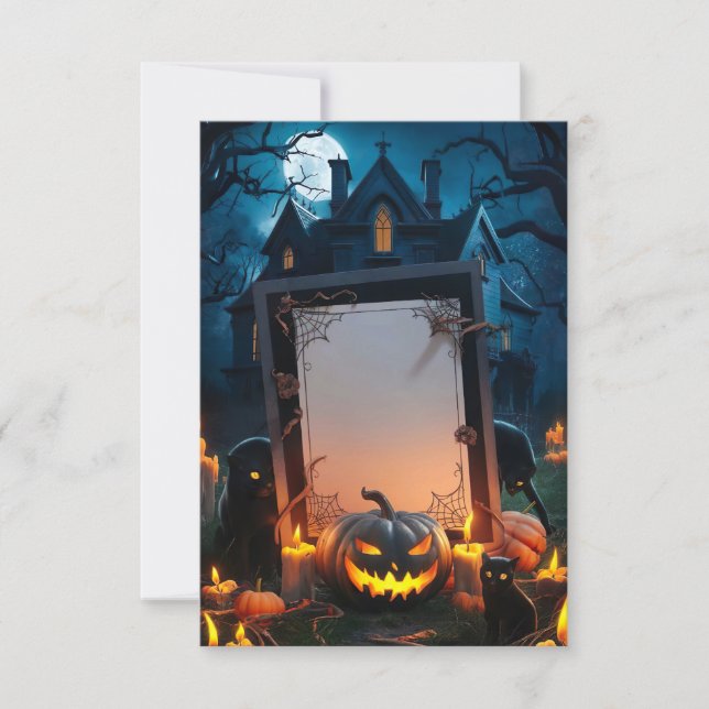 Tarjeta de invitación de Halloween en blanco (Anverso)
