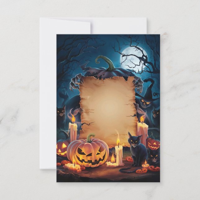 Tarjeta de invitación de Halloween en blanco (Anverso)