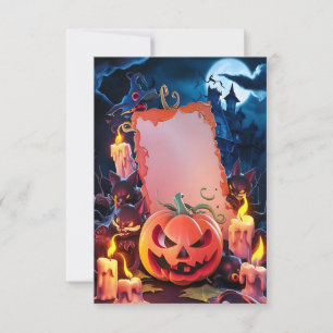 Tarjeta de invitación de Halloween en blanco