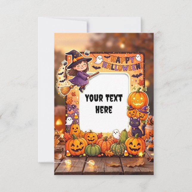 Tarjeta de Invitación de Halloween en Blanco 2026  (Anverso)