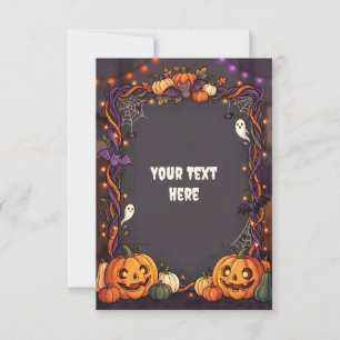 Tarjeta de Invitación de Halloween en Blanco 2026