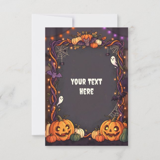 Tarjeta de Invitación de Halloween en Blanco 2026  (Anverso)