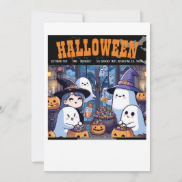 Tarjeta de invitación de Halloween, estilo fiesta