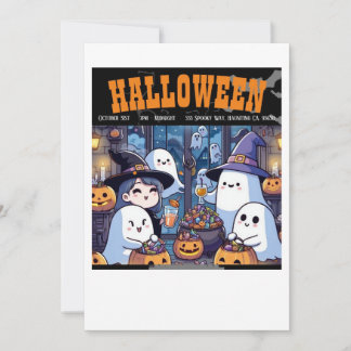 Tarjeta de invitación de Halloween, estilo fiesta