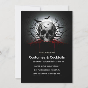 Tarjeta de invitación de Halloween gótica oscura