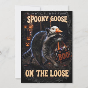 Tarjeta de invitación de Halloween - Mapache robó