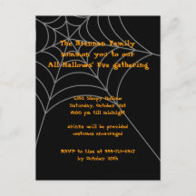 Tarjeta de invitación de Halloween para telaraña n