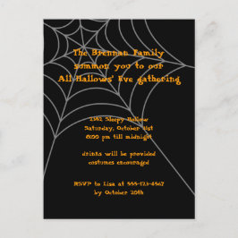 Tarjeta de invitación de Halloween para telaraña n