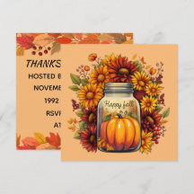 TARJETA DE INVITACIÓN DE HARVEST BENESSING JAR THA