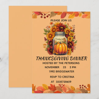 TARJETA DE INVITACIÓN DE HARVEST BENESSING JARS