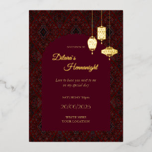 Tarjeta de Invitación de Henna Estilo Oriental