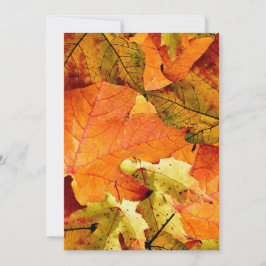 Tarjeta de invitación de hojas de otoño.