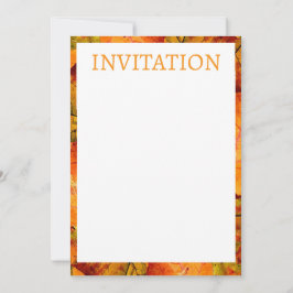 Tarjeta de invitación de hojas de otoño.