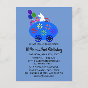 Tarjeta de invitación de huevo de conejo de cumple