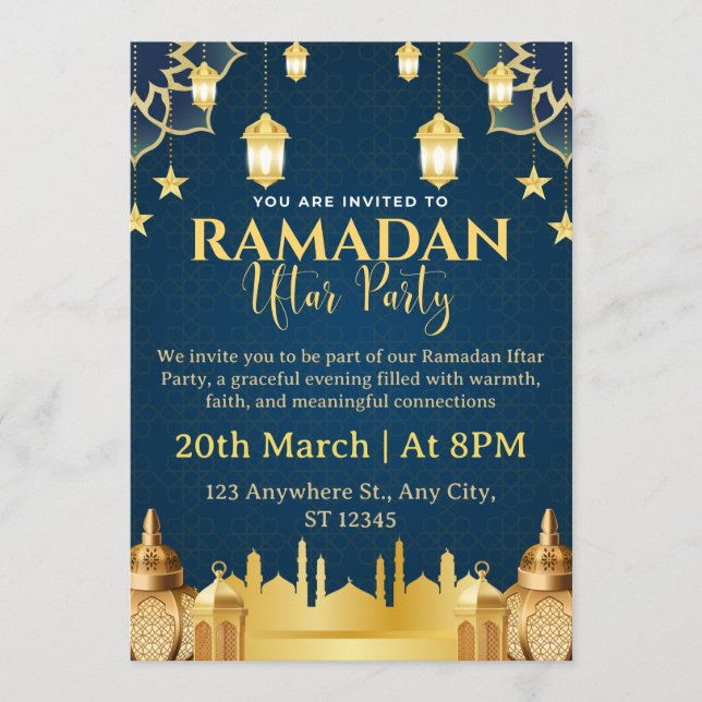 Tarjeta de invitación de Iftar de Ramadán (Anverso)