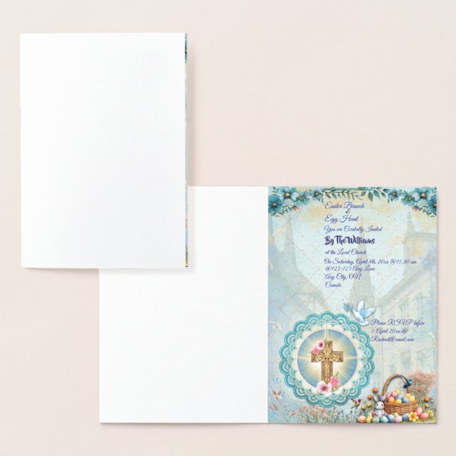 Tarjeta de Invitación de Iglesia de Pascua con Hol (Demostración)