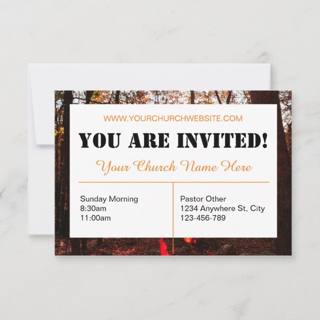 Tarjeta de Invitación de Iglesia Marrón (Anverso)