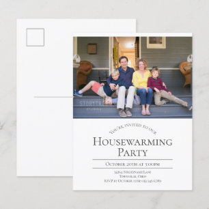 Tarjeta de invitación de inauguración de casa con 