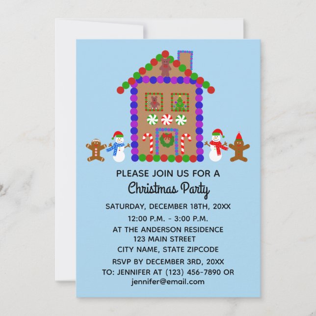 Tarjeta de invitación de la casa de Gingerbread #1 (Anverso)