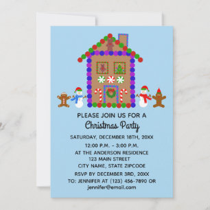Tarjeta de invitación de la casa de Gingerbread #1