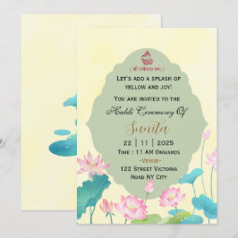 Tarjeta de Invitación de la Ceremonia Haldi de Bod
