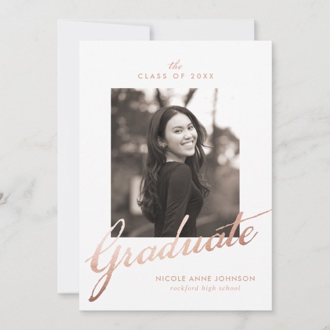 Tarjeta de invitación de la fiesta de graduación f (Anverso)