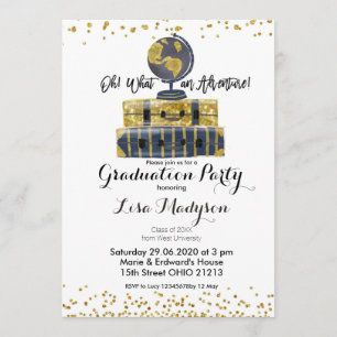 Tarjeta de invitación de la fiesta de graduación G