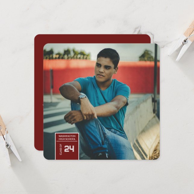 Tarjeta de invitación de la fiesta de Maroon de Gr (Anverso/Reverso In Situ)