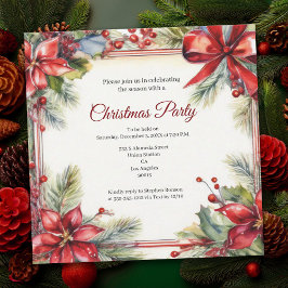 Tarjeta de invitación de la fiesta de Navidades fl