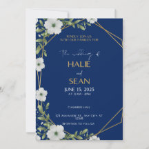 Tarjeta de invitación de la Marina y la Boda de Or